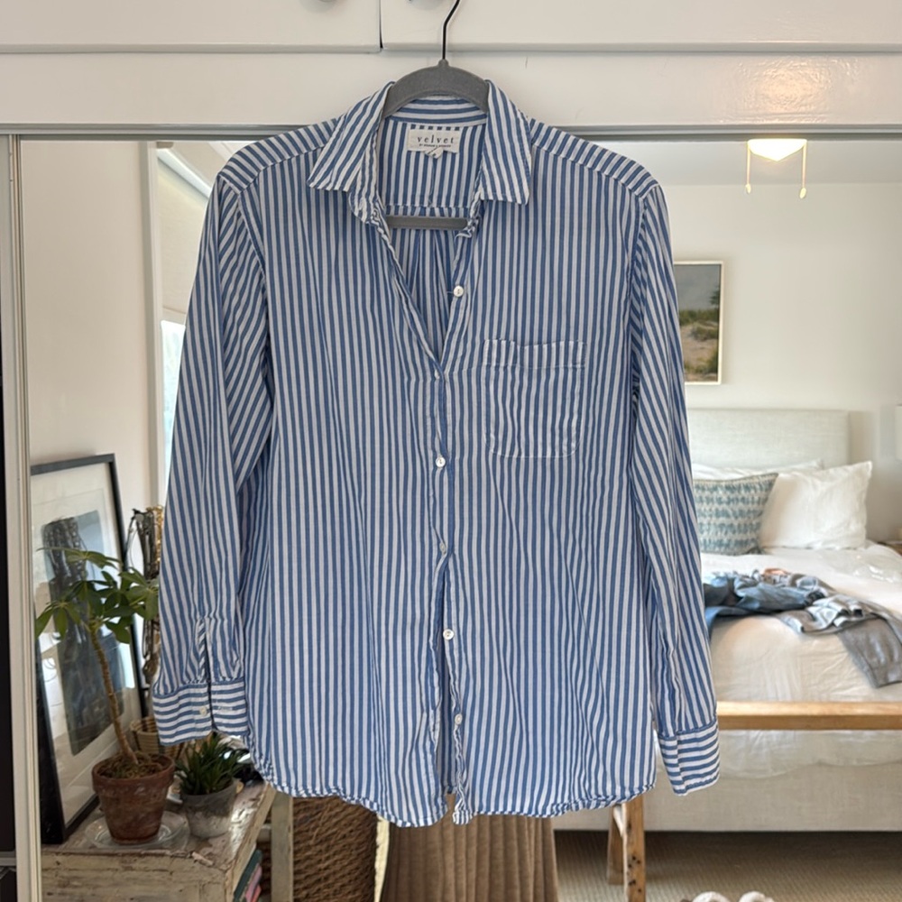 Velvet Striped Button Down
